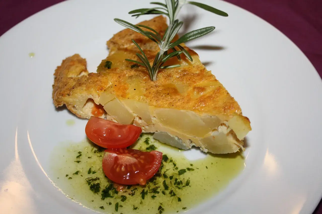 Tortilla de patatas jugosa